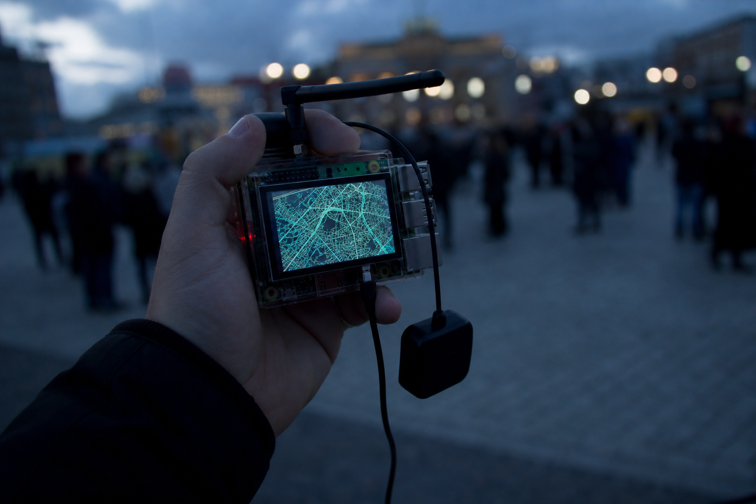 Raspberry Pi with GPS used for Bluetooth crowd mapping
